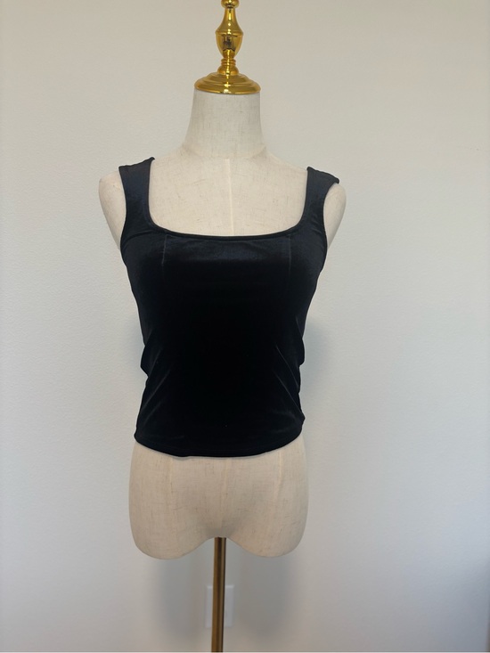 Old Navy Tops - Old Navy Black Velvet Square-Neck Tank